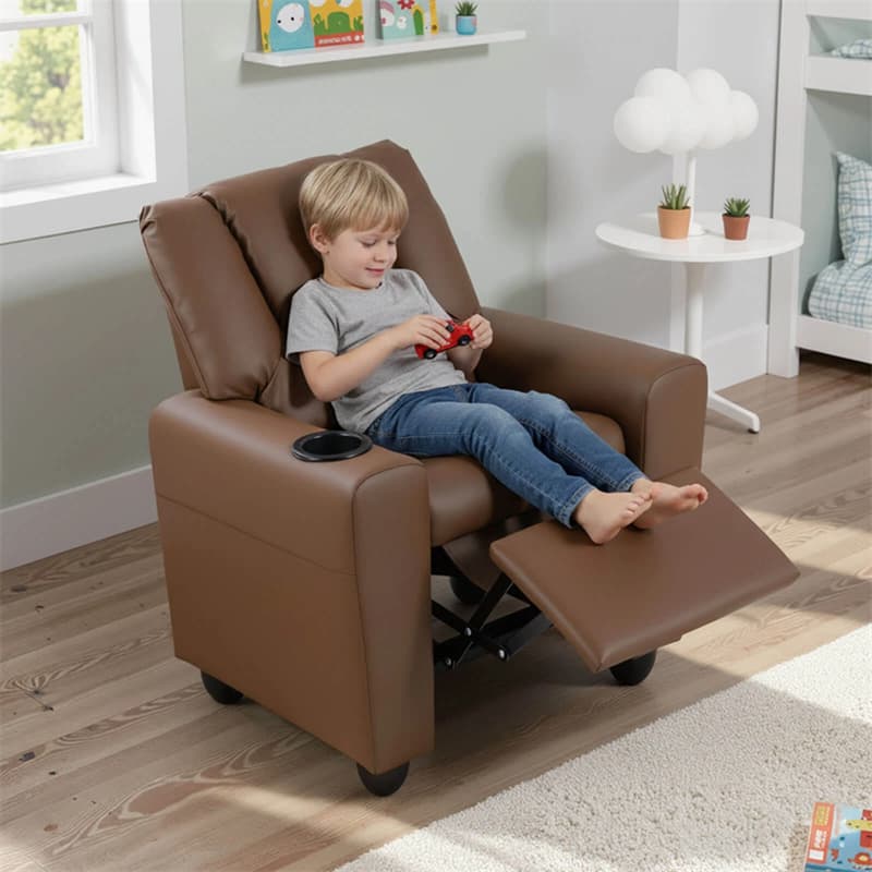 Kids Recliner Chair with Cup Holder & Side Pocket, Adjustable Toddler Lounge Sofa - Product image 46