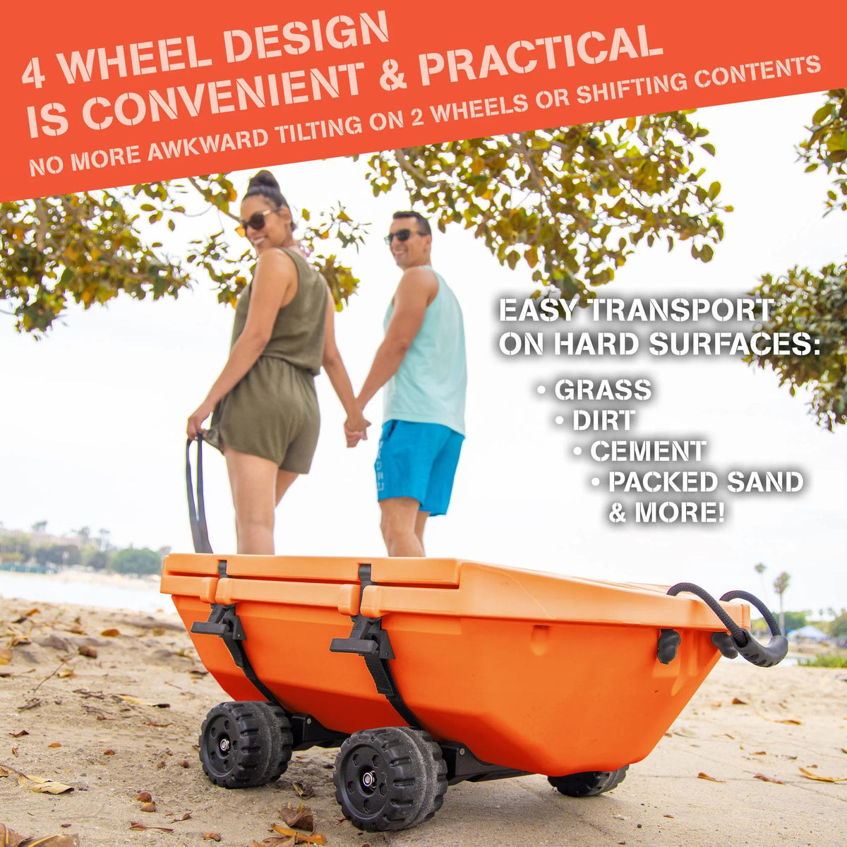 Cuddy 40 QT Floating Cooler and Dry Storage Vessel with Cuddy Crawler Wheel Kit - Navy - Product image 10