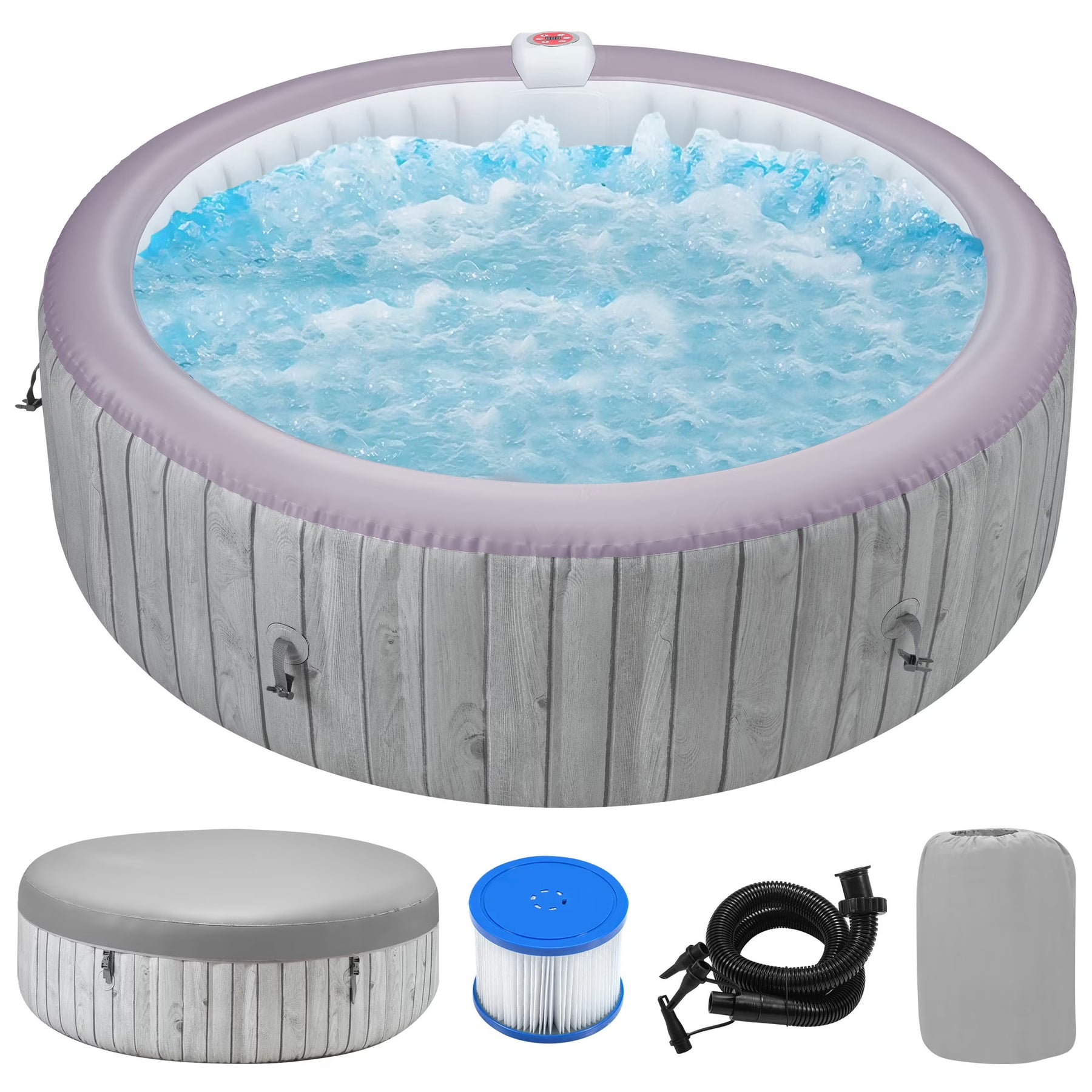 Round Hot Tub Surround Furniture, Spa Surround Outdoor Rattan Sectional Sofa Set with Mini Sofa - Product image 3
