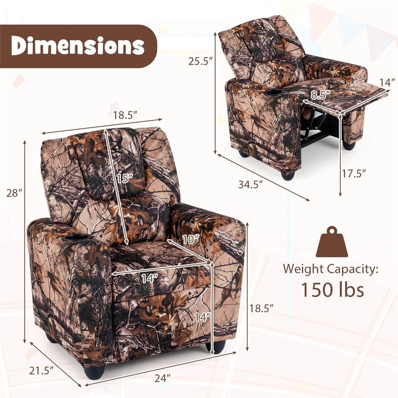 Kids Recliner Chair with Cup Holder & Side Pocket, Adjustable Toddler Lounge Sofa - Product image 51