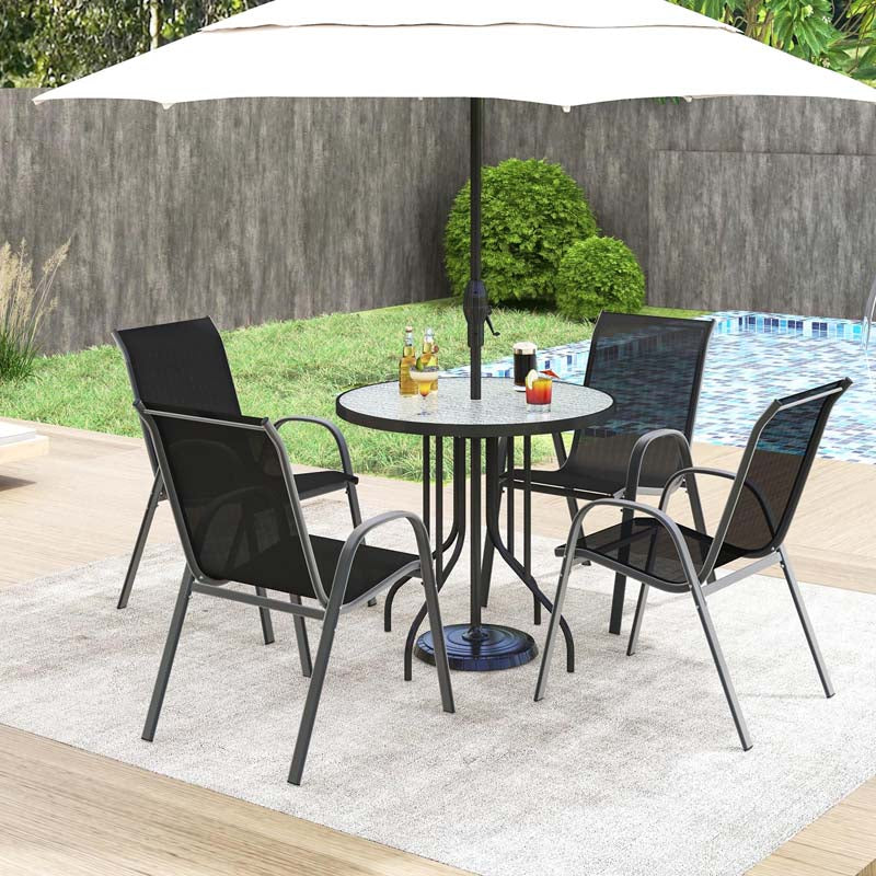Set of 4 Outdoor Stackable Dining Chairs with Breathable Fabric, All Weather Patio Dining Chairs - Product image 30