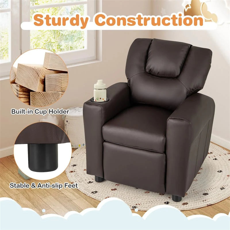 Kids Recliner Chair with Cup Holder & Side Pocket, Adjustable Toddler Lounge Sofa - Product image 29