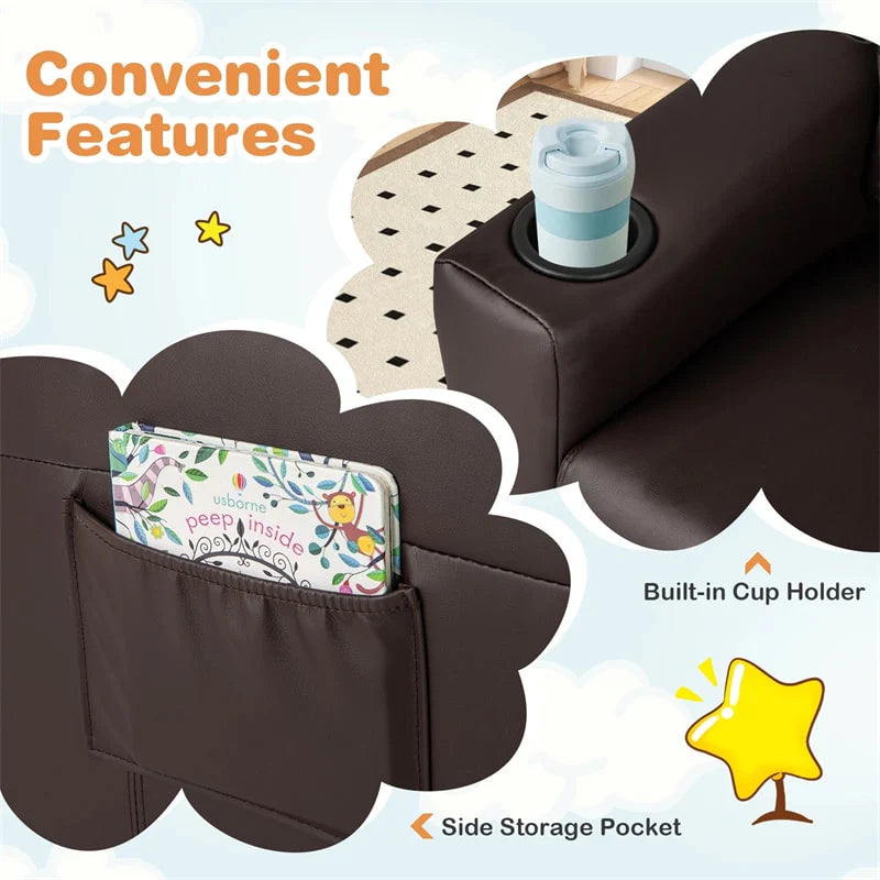 Kids Recliner Chair with Cup Holder & Side Pocket, Adjustable Toddler Lounge Sofa - Product image 28