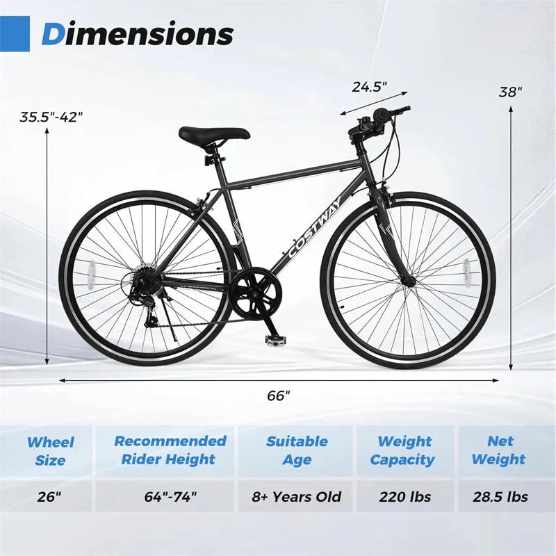 26" Mountain Bike 6-Speed Drivetrain Cycling Bicycle with Dual C-Brakes - Product image 4