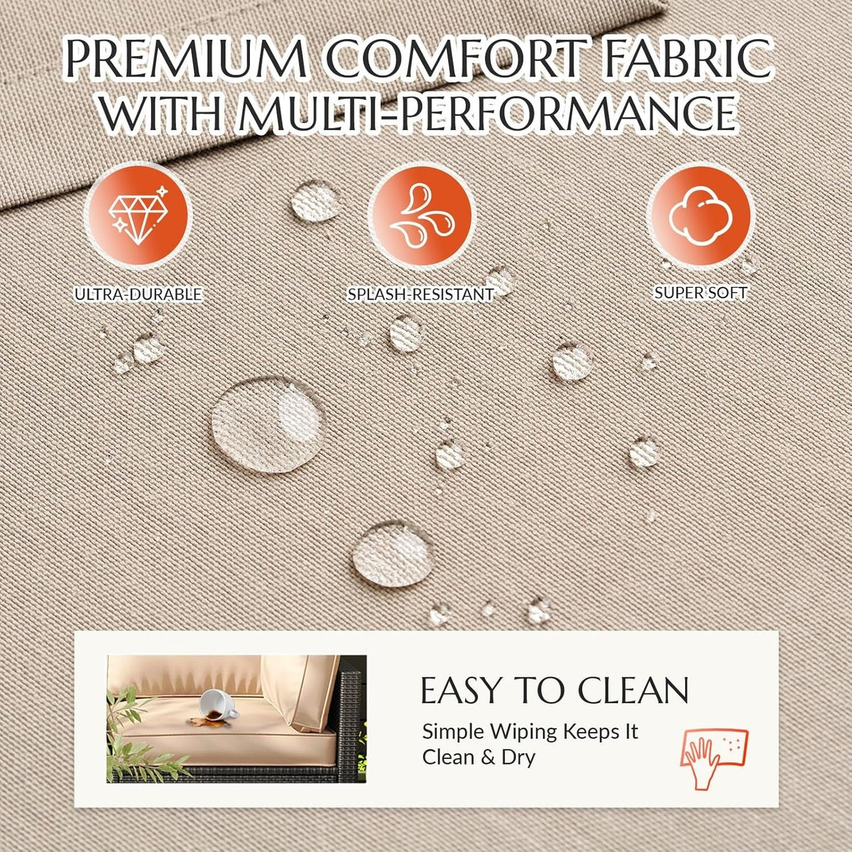AECOJOY Outdoor Cushions for Patio Furniture 14PCS Outdoor Cushion Covers Replacement Washable with Zipper - Product image 13