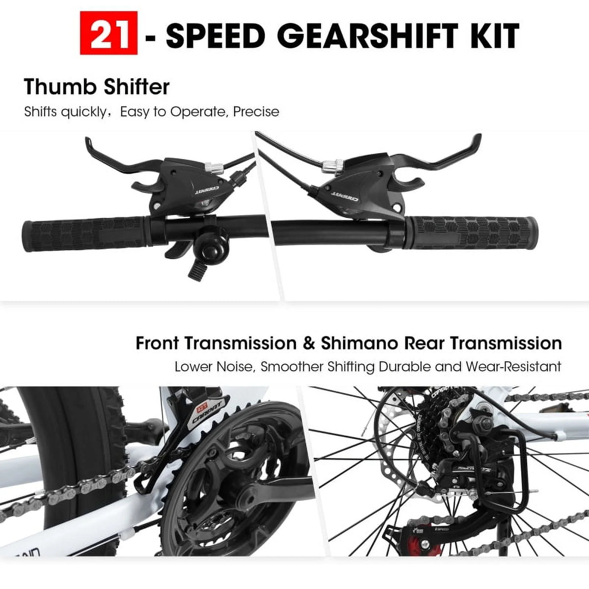 27 in Mountain Bike 21 Speed, Suspension Fork, Aluminum Frame Disc Brake - Product image 4