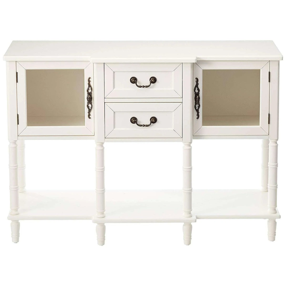 Kings Brand Furniture Wood Buffet Sideboard Cabinet Console Table, Cream White - Product image 4