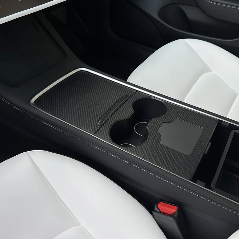 Tesla Model 3 / Y Center Console Wrap Cover (Gen. 1 & 2 & 3) - Carbon Fiber Interior Mods